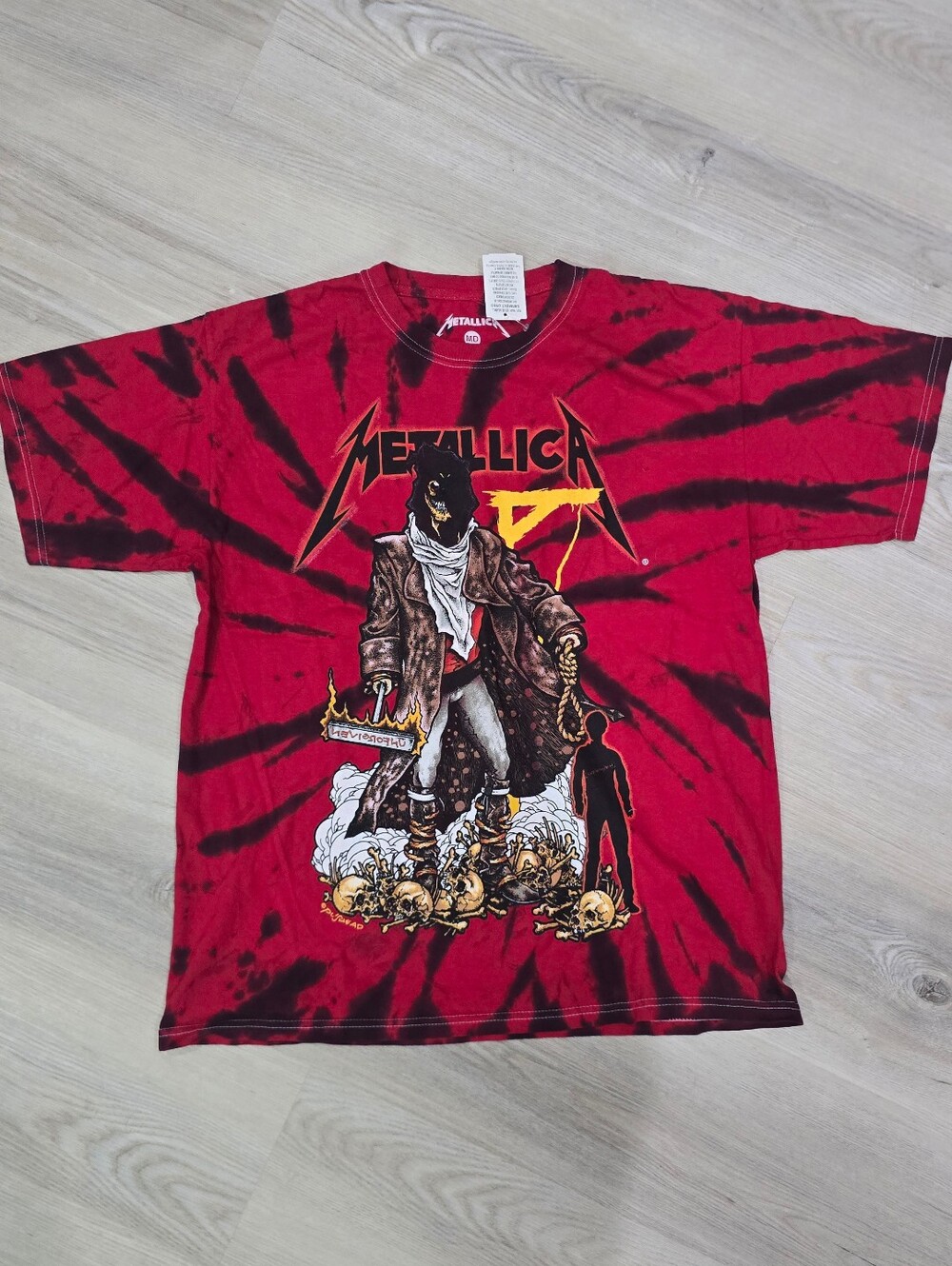 Metallica "The Unforgiven" tie-dye t-shirt Red Black Size M NEW